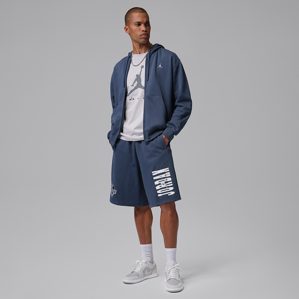 Air Jordan 1 Low SE Off White Soft Pearl Light Smoke Grey Men's - on-model view