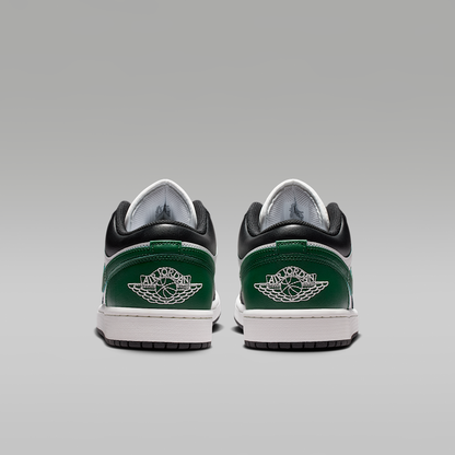 Air Jordan 1 Low Black Gorge Green Summit White Men's - rear view of the pair