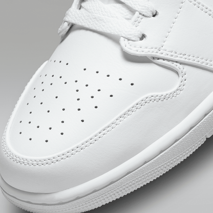 Air Jordan 1 Low White White White Men's - upper detail