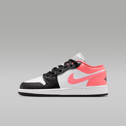 Air Jordan 1 Low Black White Pink Gaze Big Kids' - side view