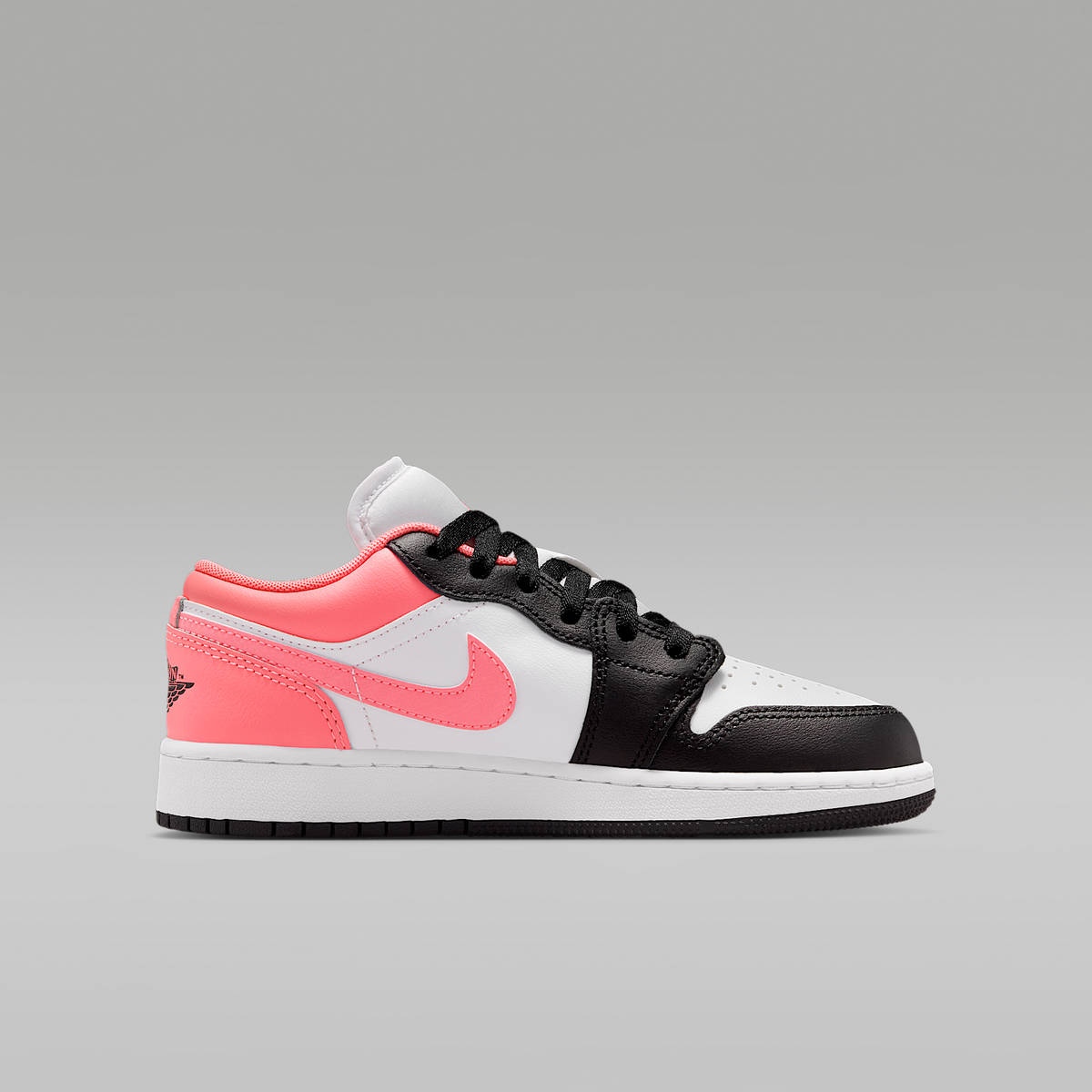 Air Jordan 1 Low Black White Pink Gaze Big Kids' - opposite side view