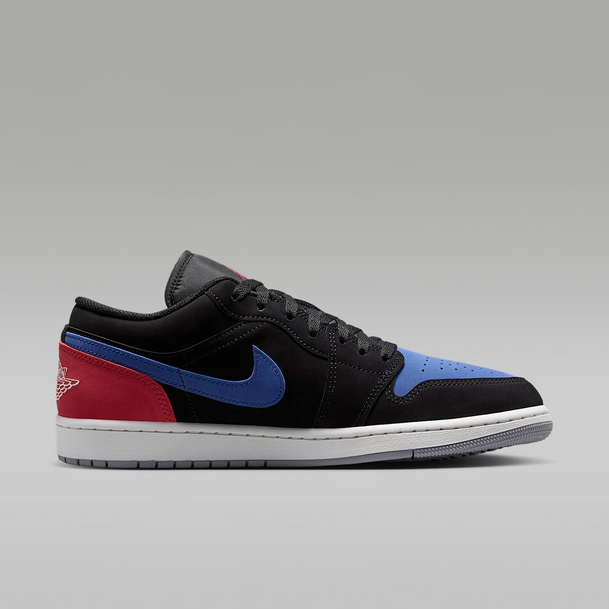 Air Jordan 1 Low Black True Blue Varsity Red Summit White Men's - opposite side view