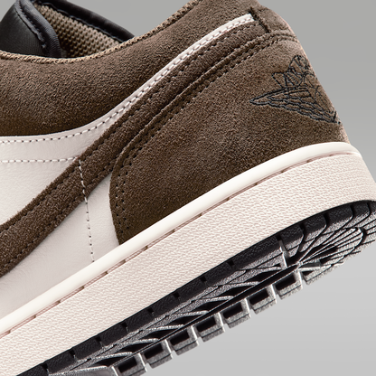 Air Jordan 1 Low Palomino Phantom Sail Black Men's - heel and outsole detail