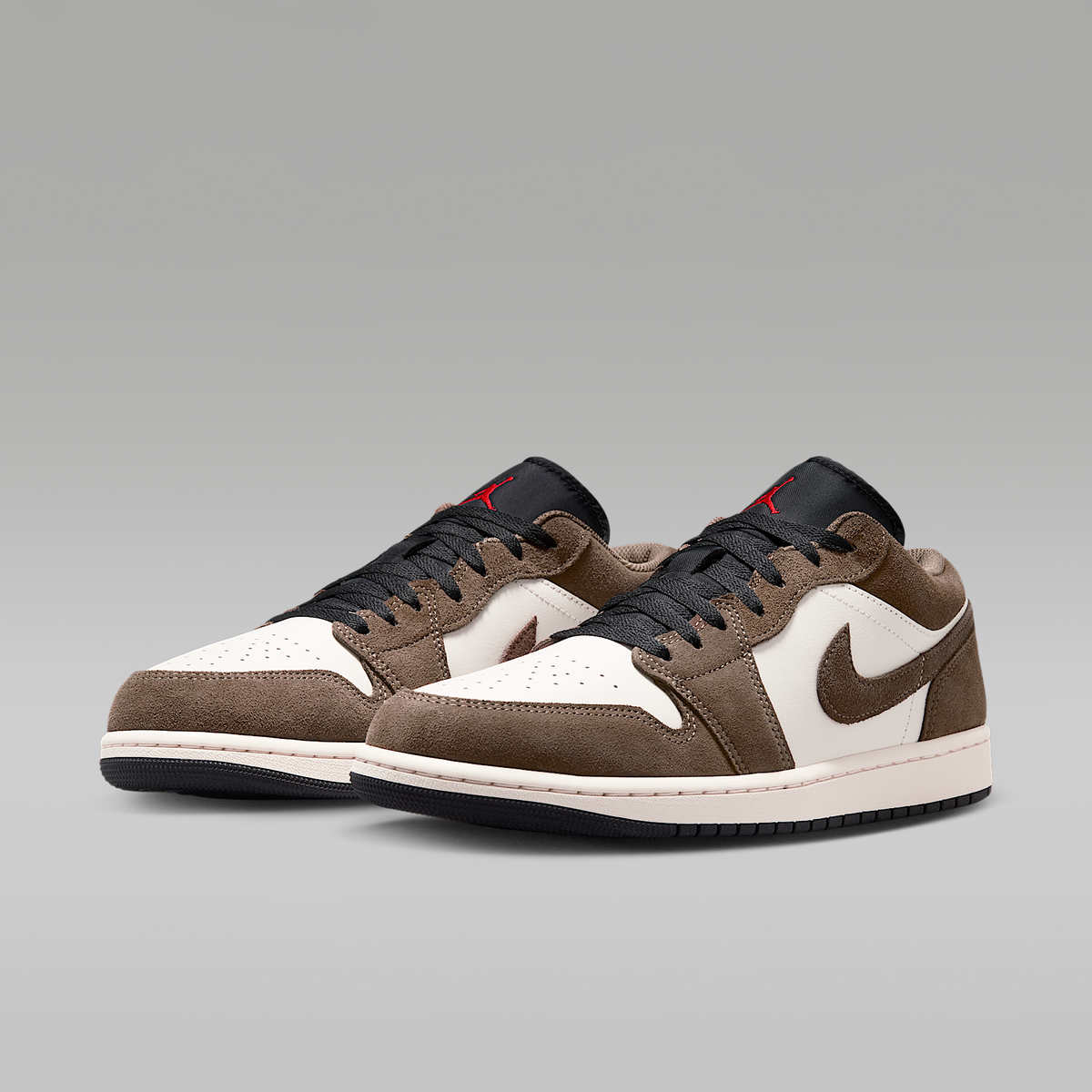 Air Jordan 1 Low Palomino Phantom Sail Black Men's - angled view of the pair