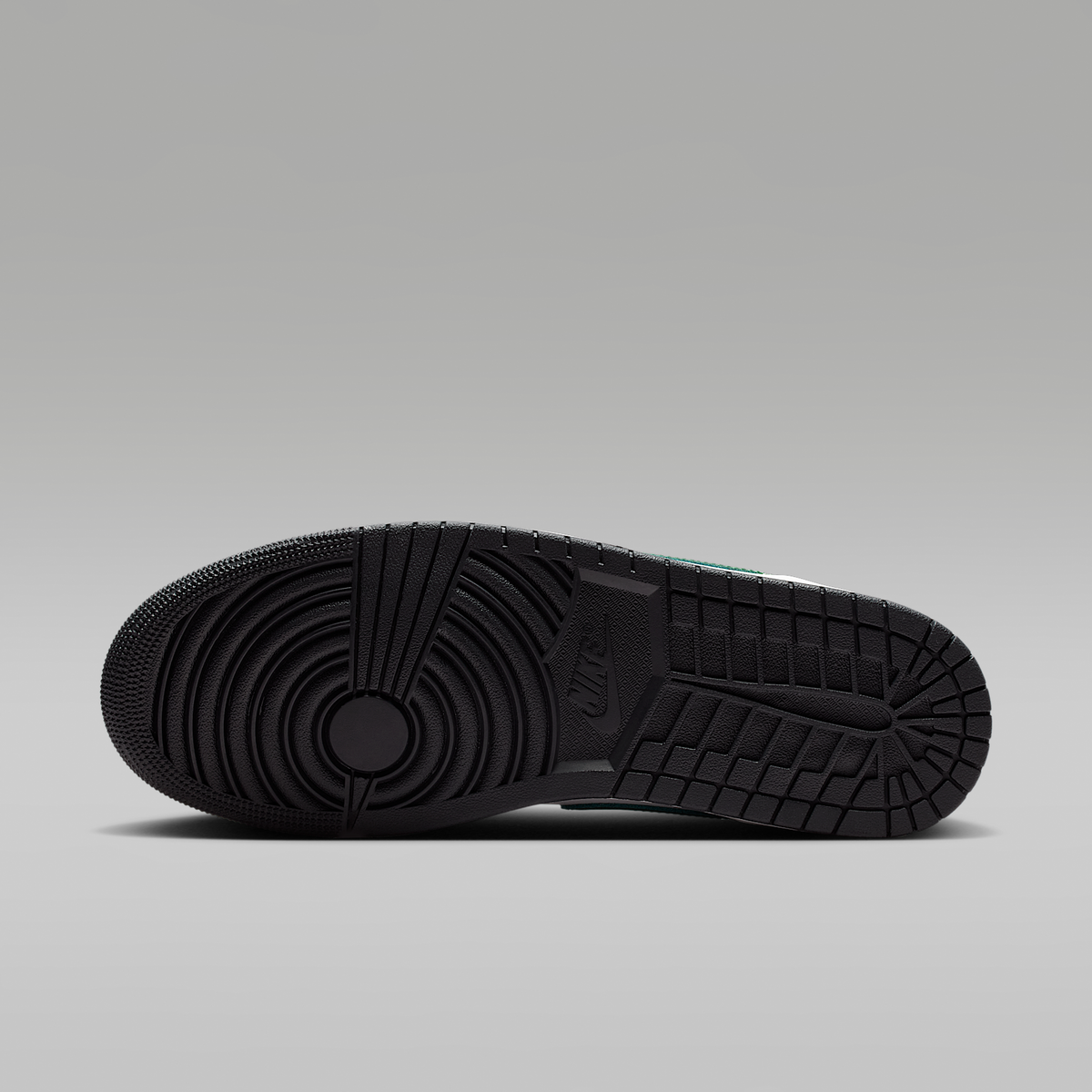Air Jordan 1 Low Black Gorge Green Summit White Men's - outsole view
