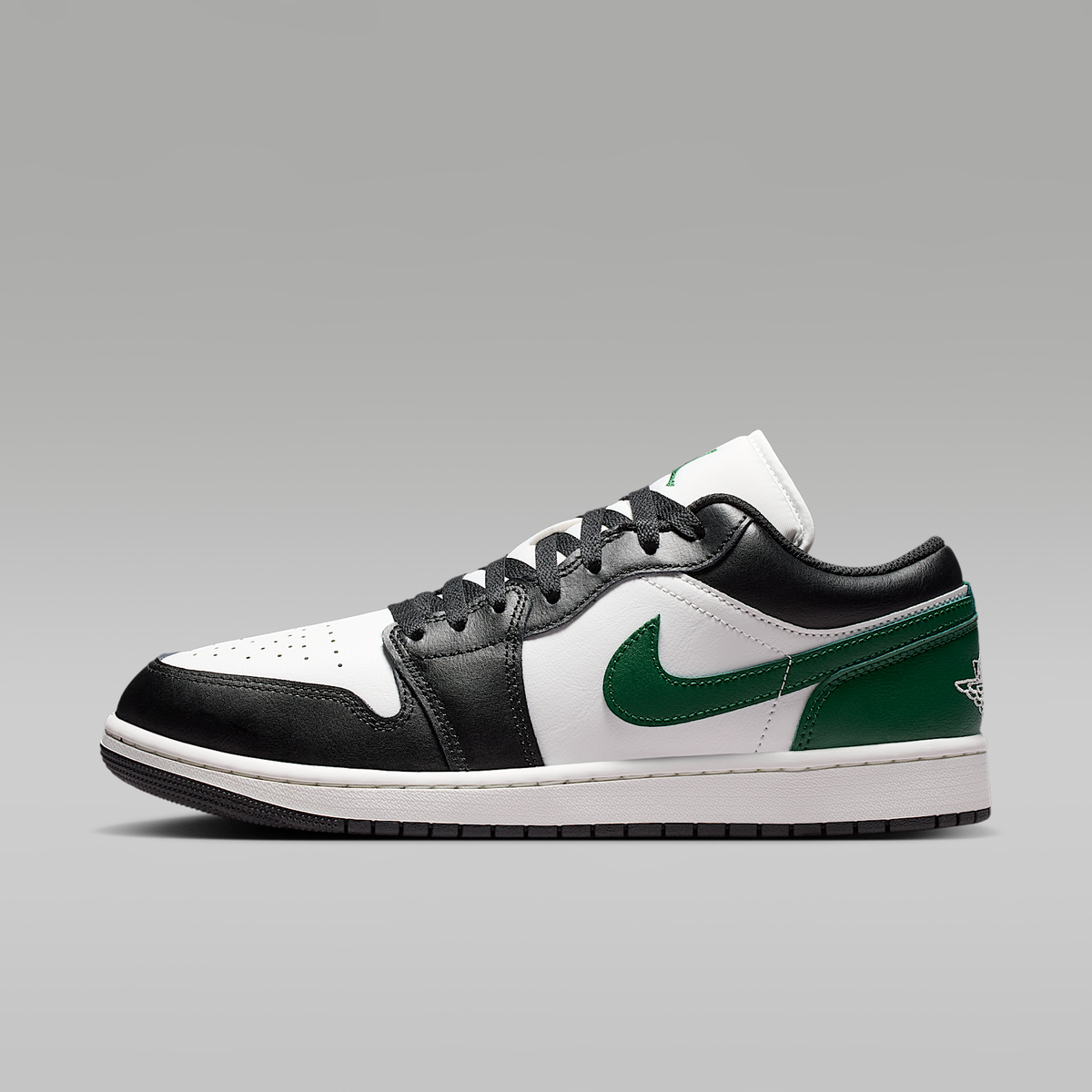 Air Jordan 1 Low Black Gorge Green Summit White Men's - side view