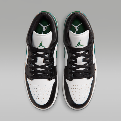 Air Jordan 1 Low Black Gorge Green Summit White Men's - top view of the pair
