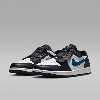 Air Jordan 1 Low EasyOn Black True Blue Summit White Varsity Red Men's - angled view of the pair