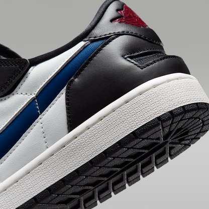 Air Jordan 1 Low EasyOn Black True Blue Summit White Varsity Red Men's - heel and outsole detail