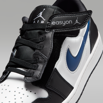 Air Jordan 1 Low EasyOn Black True Blue Summit White Varsity Red Men's - upper detail