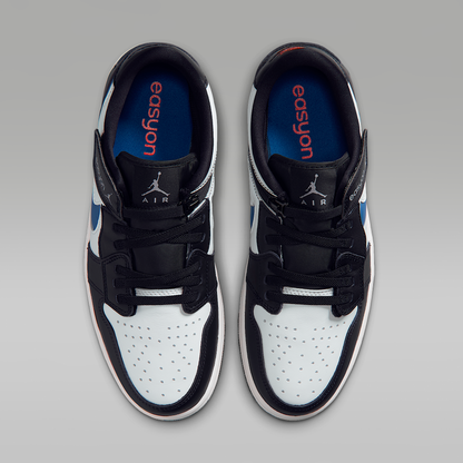 Air Jordan 1 Low EasyOn Black True Blue Summit White Varsity Red Men's - top view of the pair