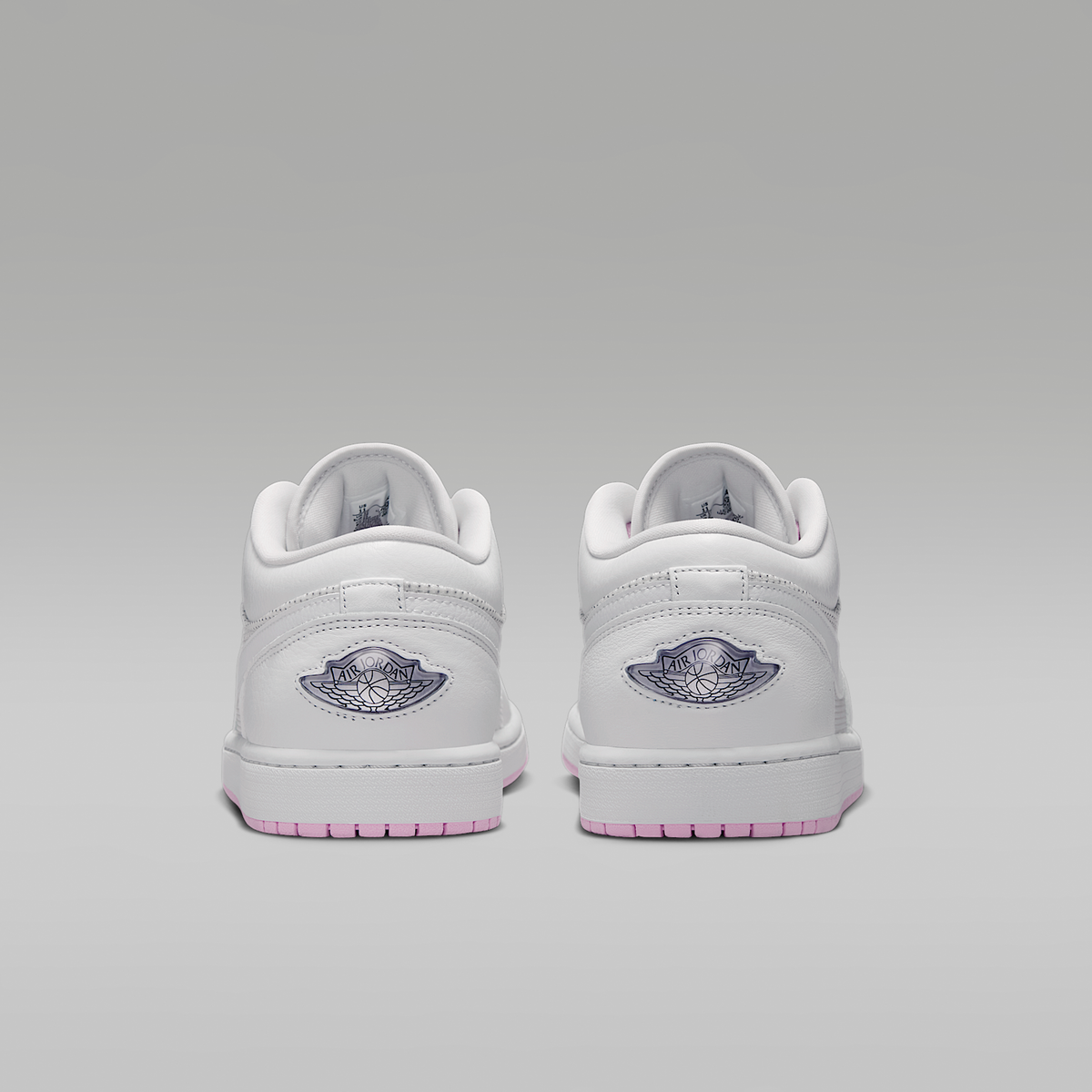 Air Jordan 1 Low SE Summit White Light Arctic Pink Silver Men's - rear view of the pair