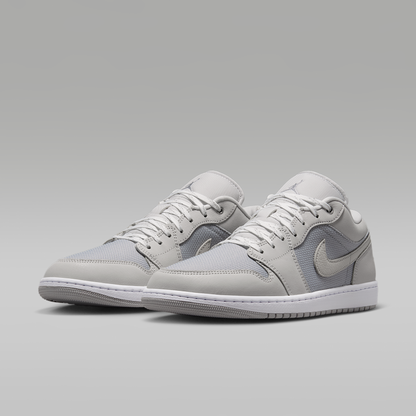 Air Jordan 1 Low SE Off White Soft Pearl Light Smoke Grey Men's - angled view of the pair