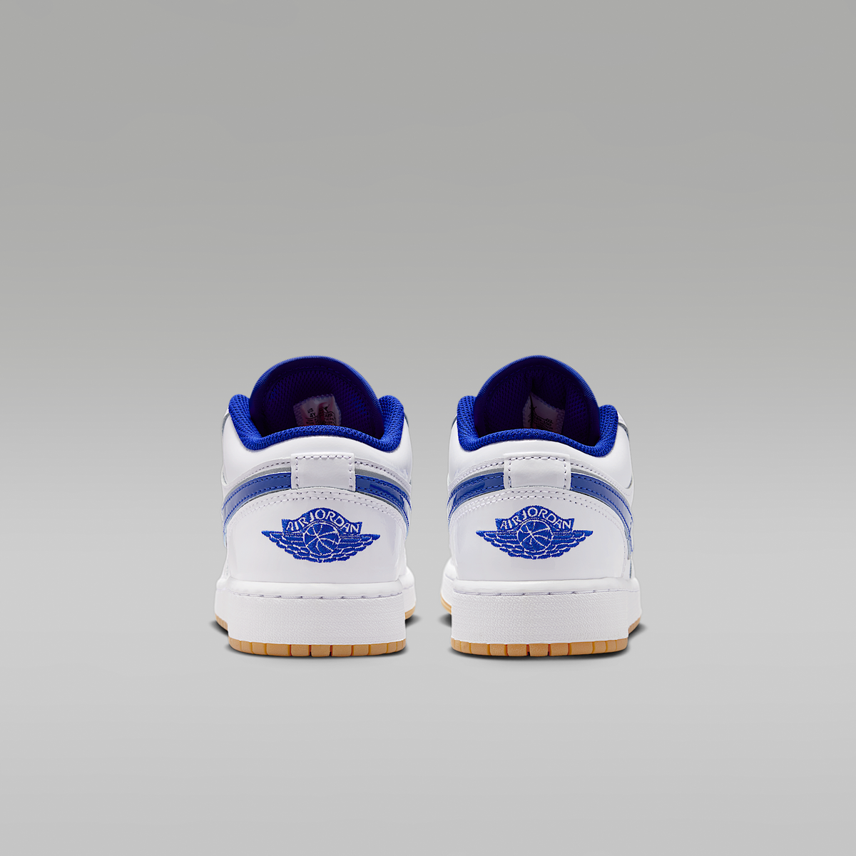 Air Jordan 1 Low SE White Old Royal Gum Yellow University Red Big Kids' - rear view of the pair