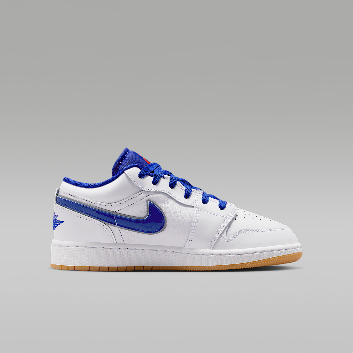 Air Jordan 1 Low SE White Old Royal Gum Yellow University Red Big Kids' - opposite side view