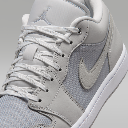 Air Jordan 1 Low SE Off White Soft Pearl Light Smoke Grey Men's - upper detail
