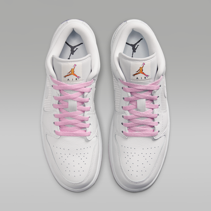 Air Jordan 1 Low SE Summit White Light Arctic Pink Silver Men's - top view of the pair