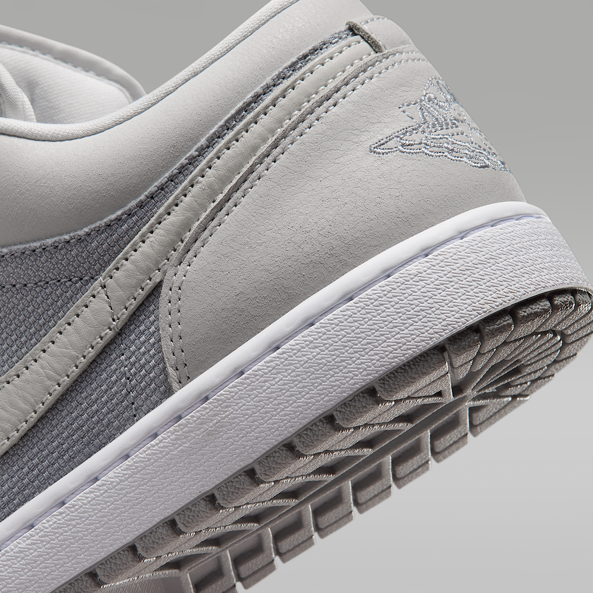 Air Jordan 1 Low SE Off White Soft Pearl Light Smoke Grey Men's - heel and outsole detail