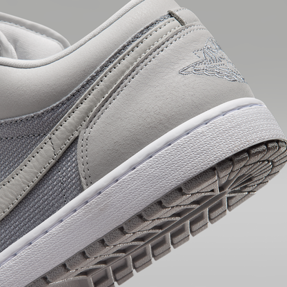 Air Jordan 1 Low SE Off White Soft Pearl Light Smoke Grey Men's - heel and outsole detail
