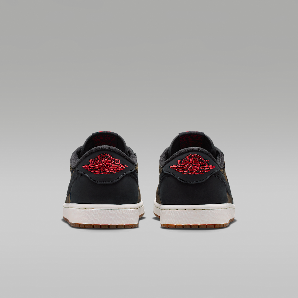 Air Jordan 1 Low OG "Laser" Black Summit White Summit White Varsity Red Men's - rear view of the pair