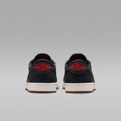 Air Jordan 1 Low OG "Laser" Black Summit White Summit White Varsity Red Men's - rear view of the pair