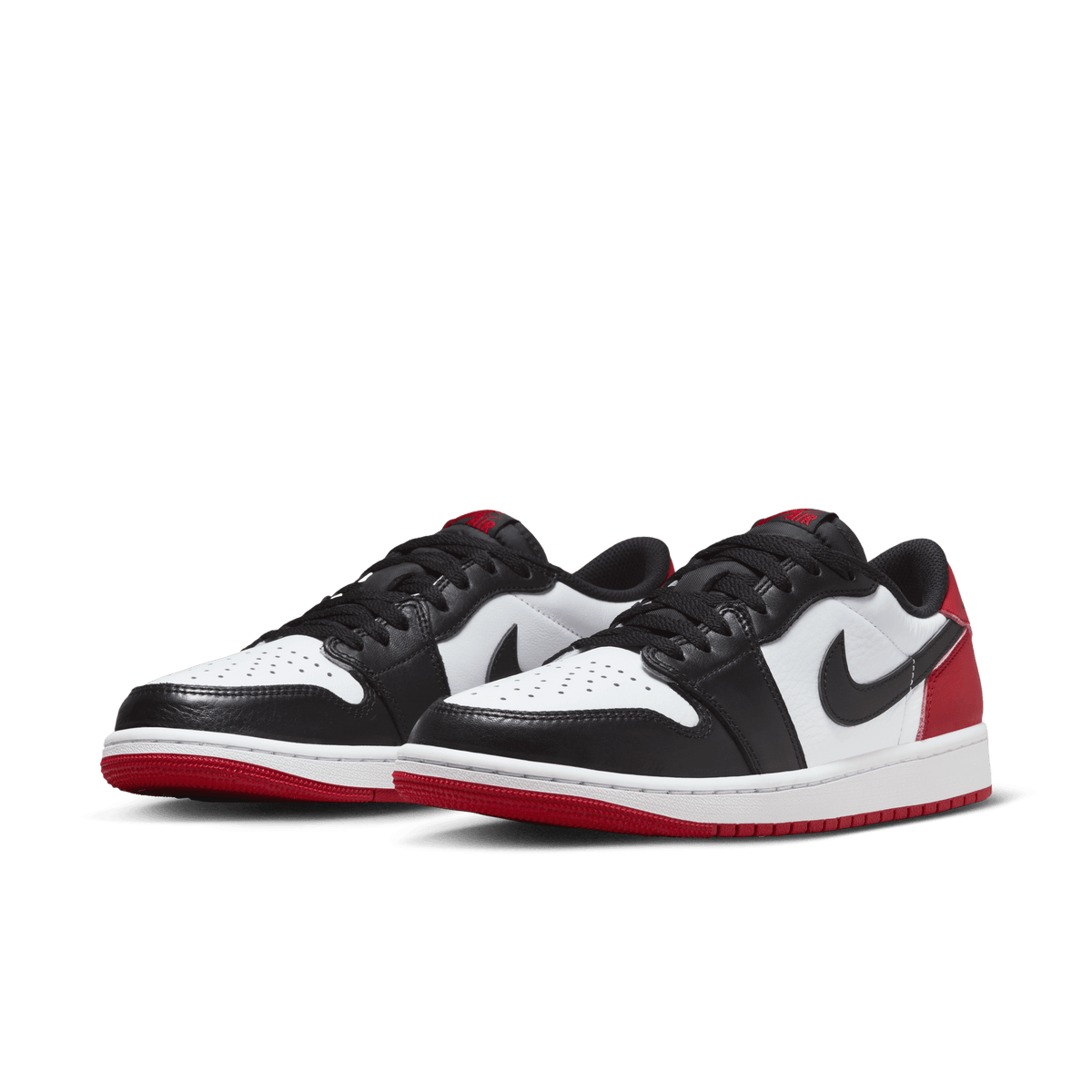 Air Jordan 1 Retro Low OG Black Toe Men's - pair at an angle
