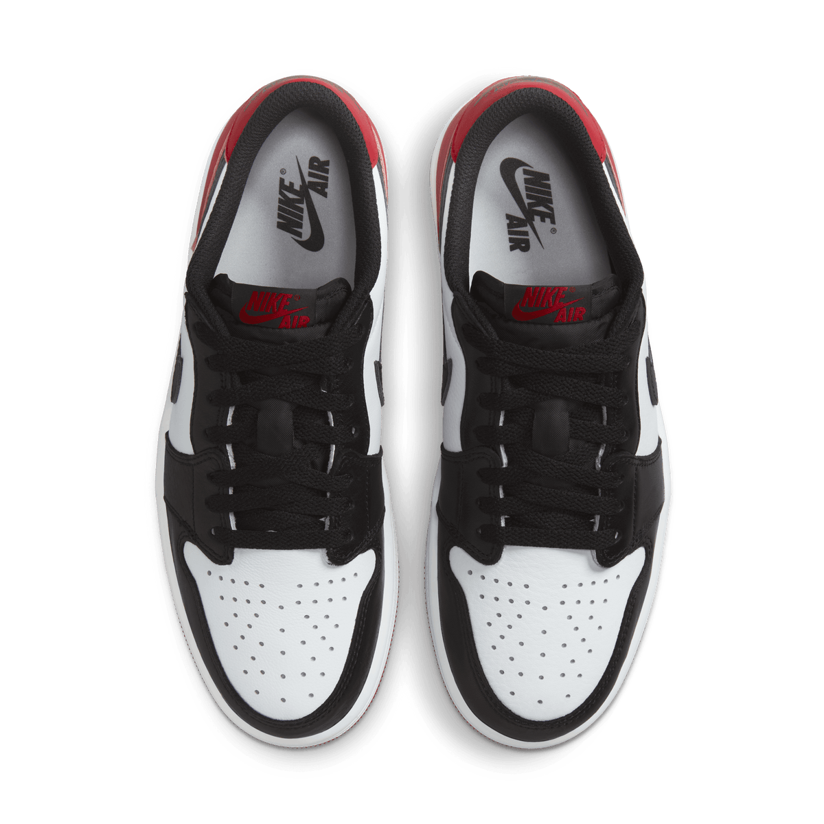 Air Jordan 1 Retro Low OG Black Toe Men's - top view of pair