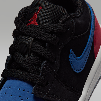 Jordan 1 Low Black True Blue Varsity Red Summit White Baby/Toddler - upper detail