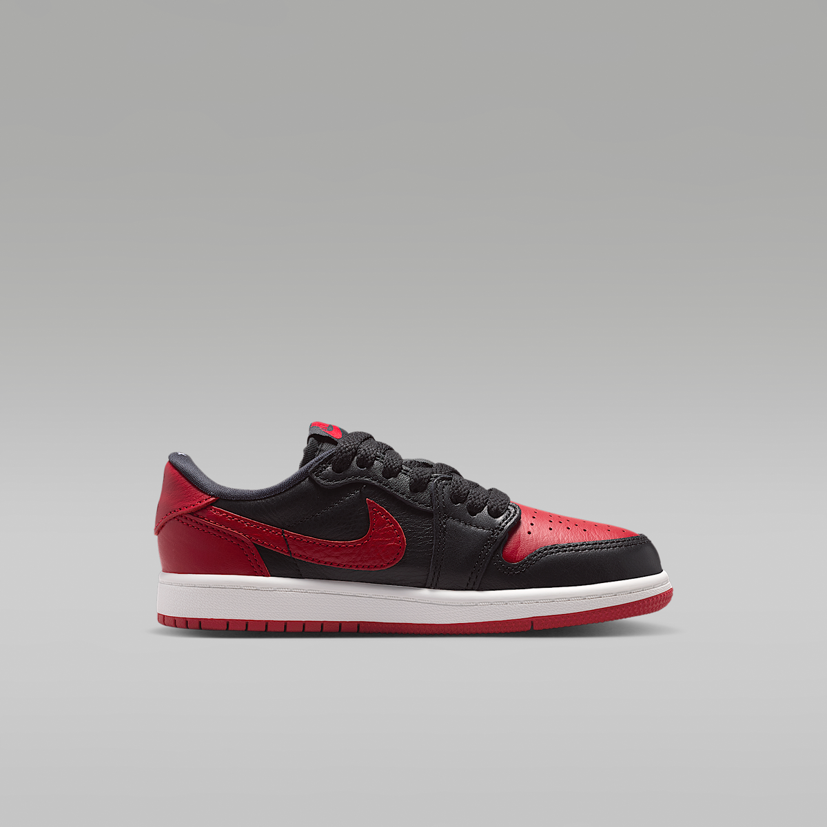 Jordan 1 Retro Low OG "Banned" Black Varsity Red Summit White Black Little Kids' - opposite side view