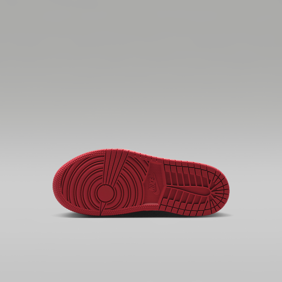 Jordan 1 Retro Low OG "Banned" Black Varsity Red Summit White Black Little Kids' - outsole view