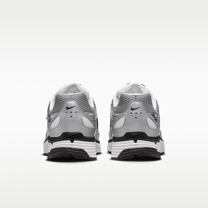 Nike P-6000 Metallic Silver Sail Black Unisex - rear view of pair