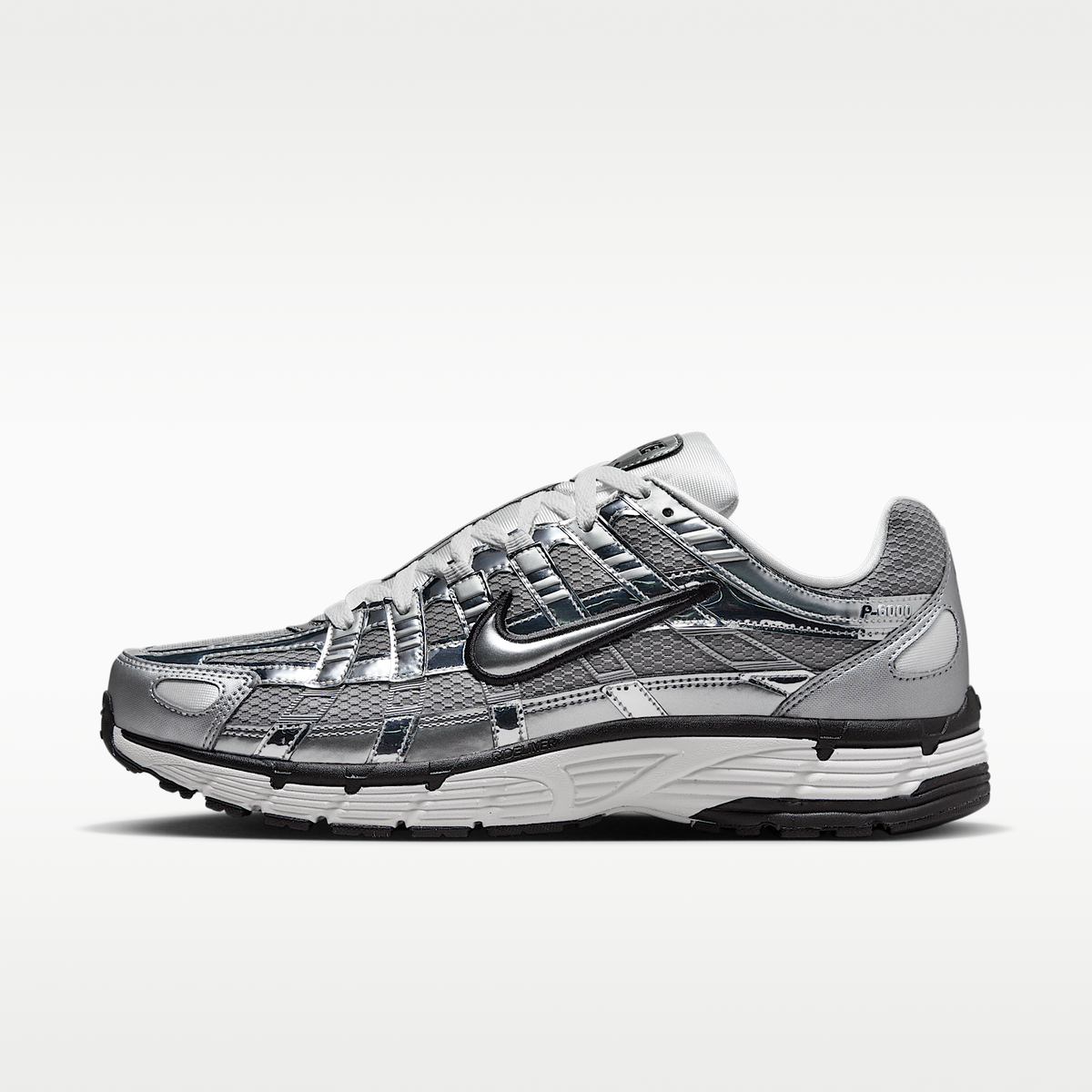 Nike P-6000 Metallic Silver Sail Black Unisex - side view