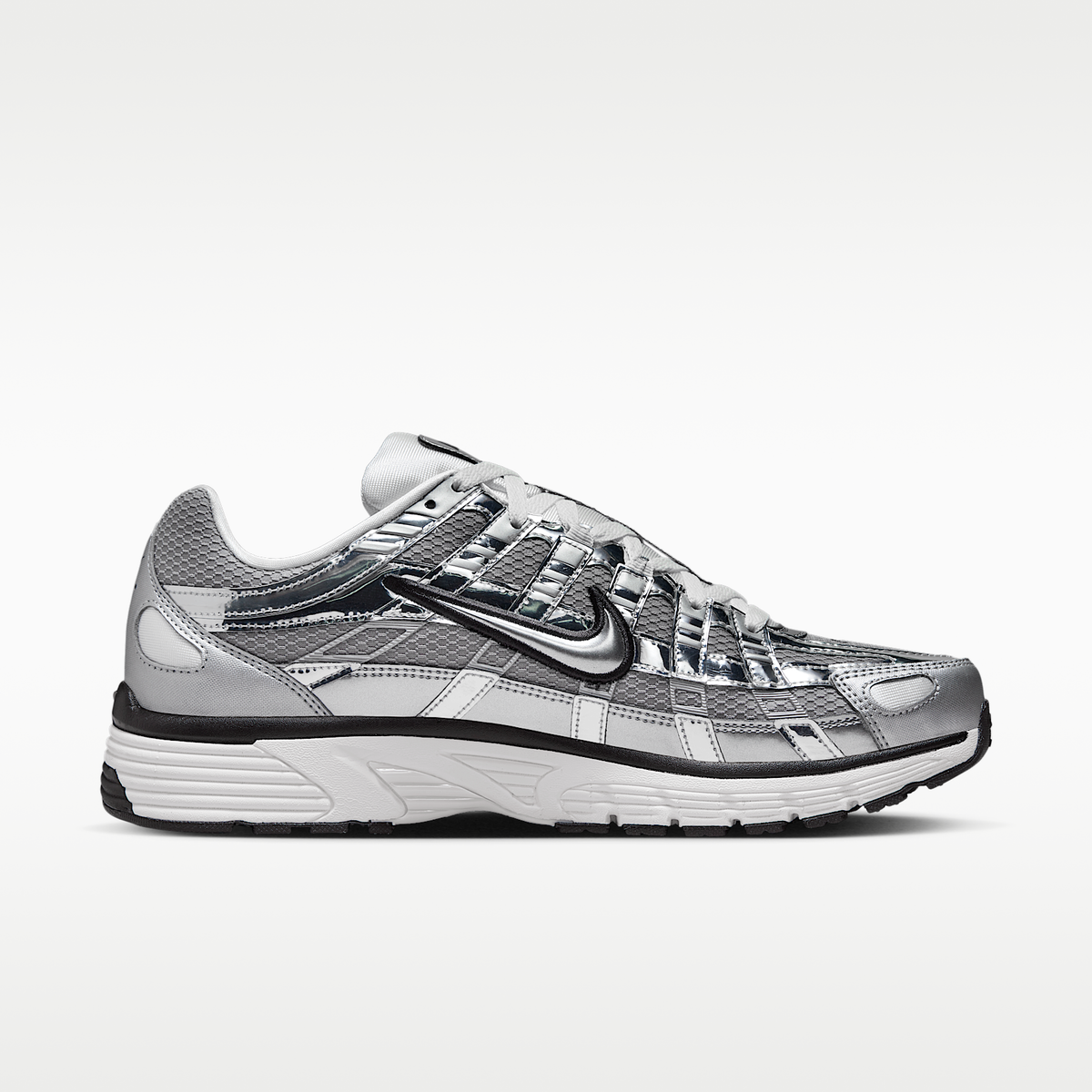 Nike P-6000 Metallic Silver Sail Black Unisex - alternate side view