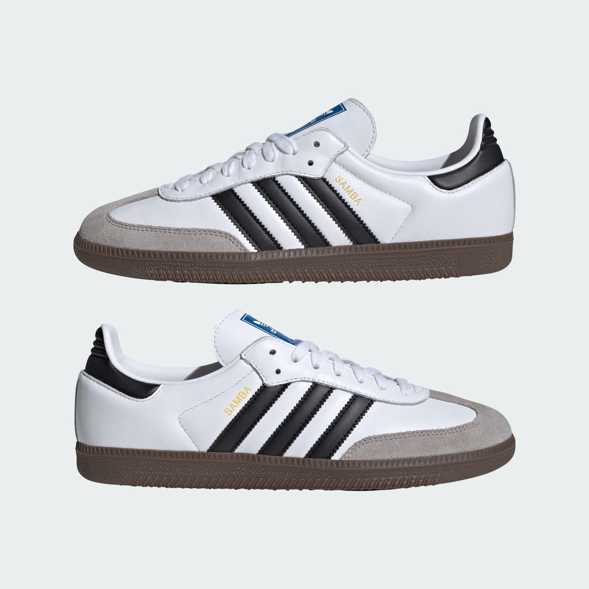 adidas Samba OG Cloud White Core Black Gum Unisex - pair in side profile