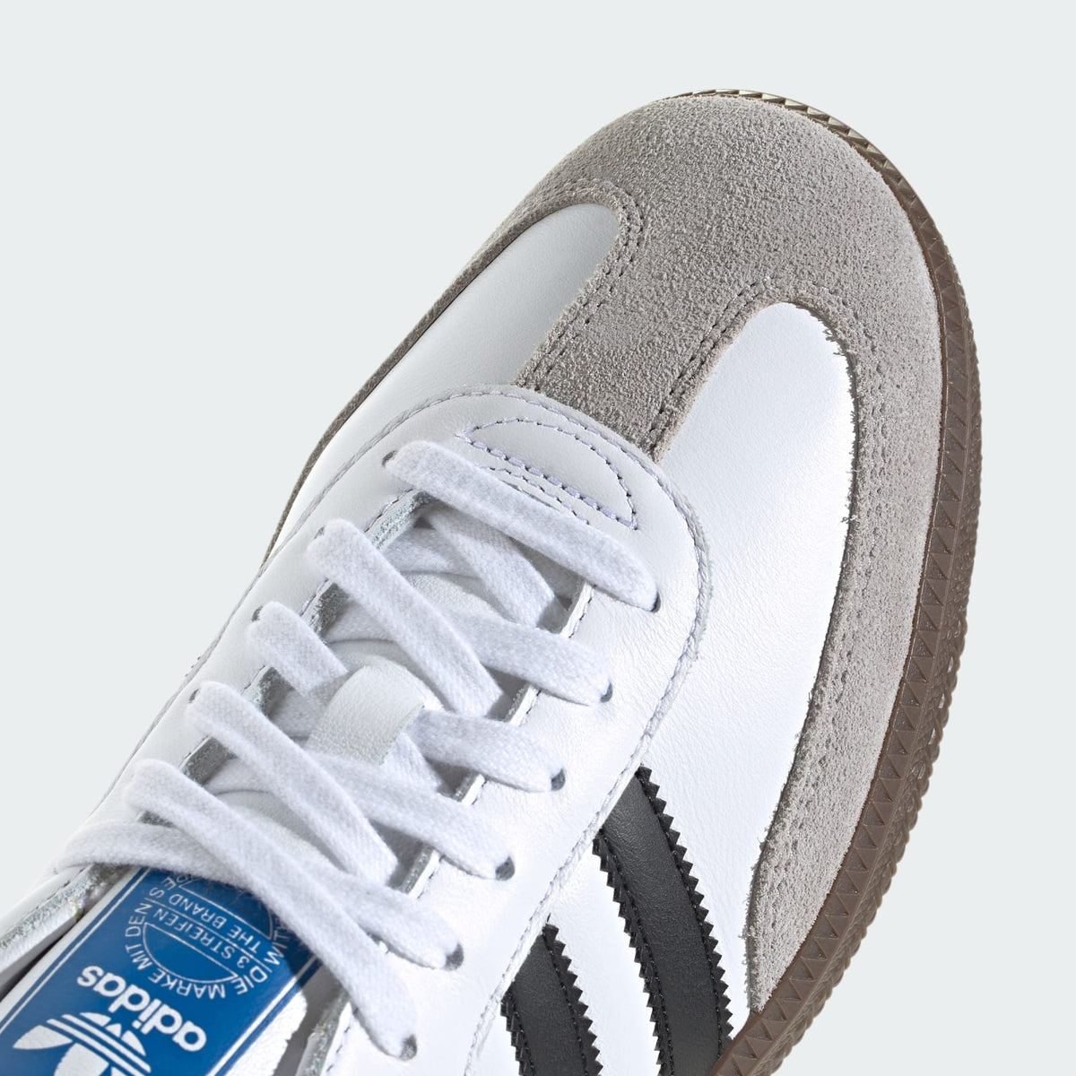 adidas Samba OG Cloud White Core Black Gum Unisex - suede toe and laces detail