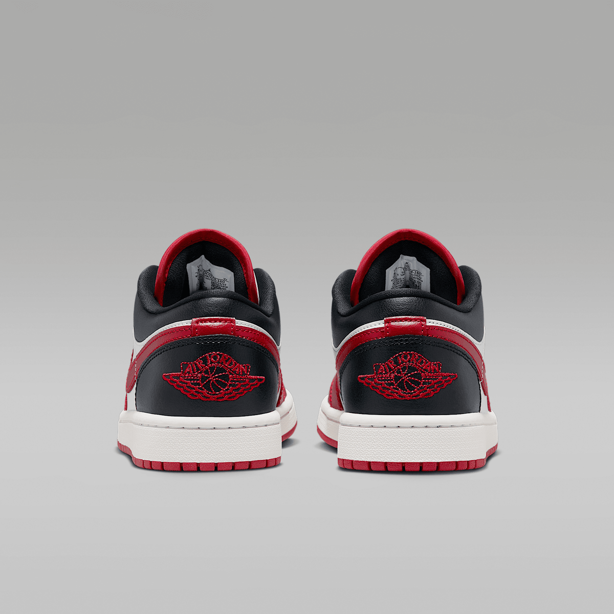 Air Jordan 1 Low White Black Sail Gym Red Women's - rear view of the pair