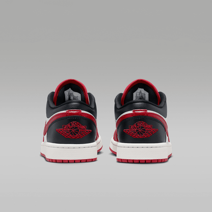Air Jordan 1 Low White Black Sail Gym Red Women's - rear view of the pair