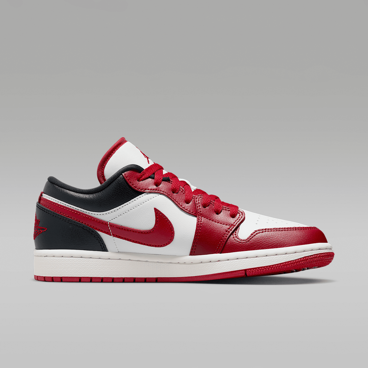 Air Jordan 1 Low White Black Sail Gym Red Women's - opposite side view