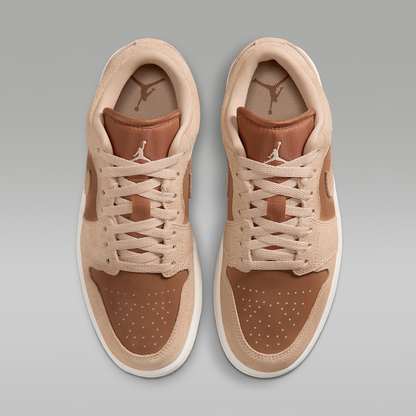 Air Jordan 1 Low Legend Medium Brown Chalk Light British Tan Women's - top view of the pair