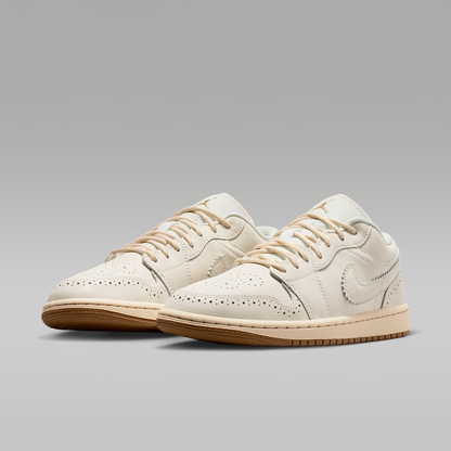 Air Jordan 1 Low SE Chalk Metallic Gold Pearl White Chalk Women's - angled view of the pair