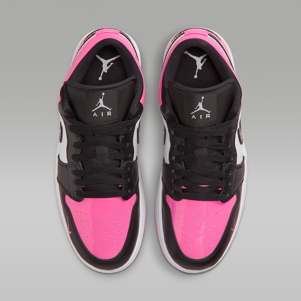 Air Jordan 1 Low SE Pinksicle White Black Women's - top view of the pair