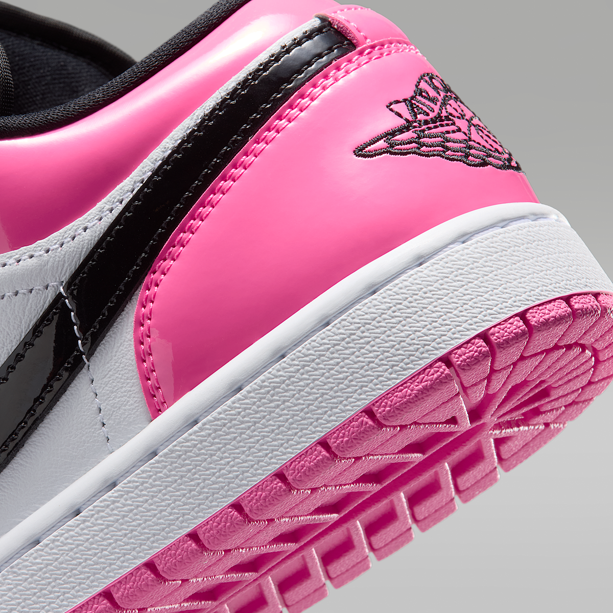 Air Jordan 1 Low SE Pinksicle White Black Women's - heel and outsole detail