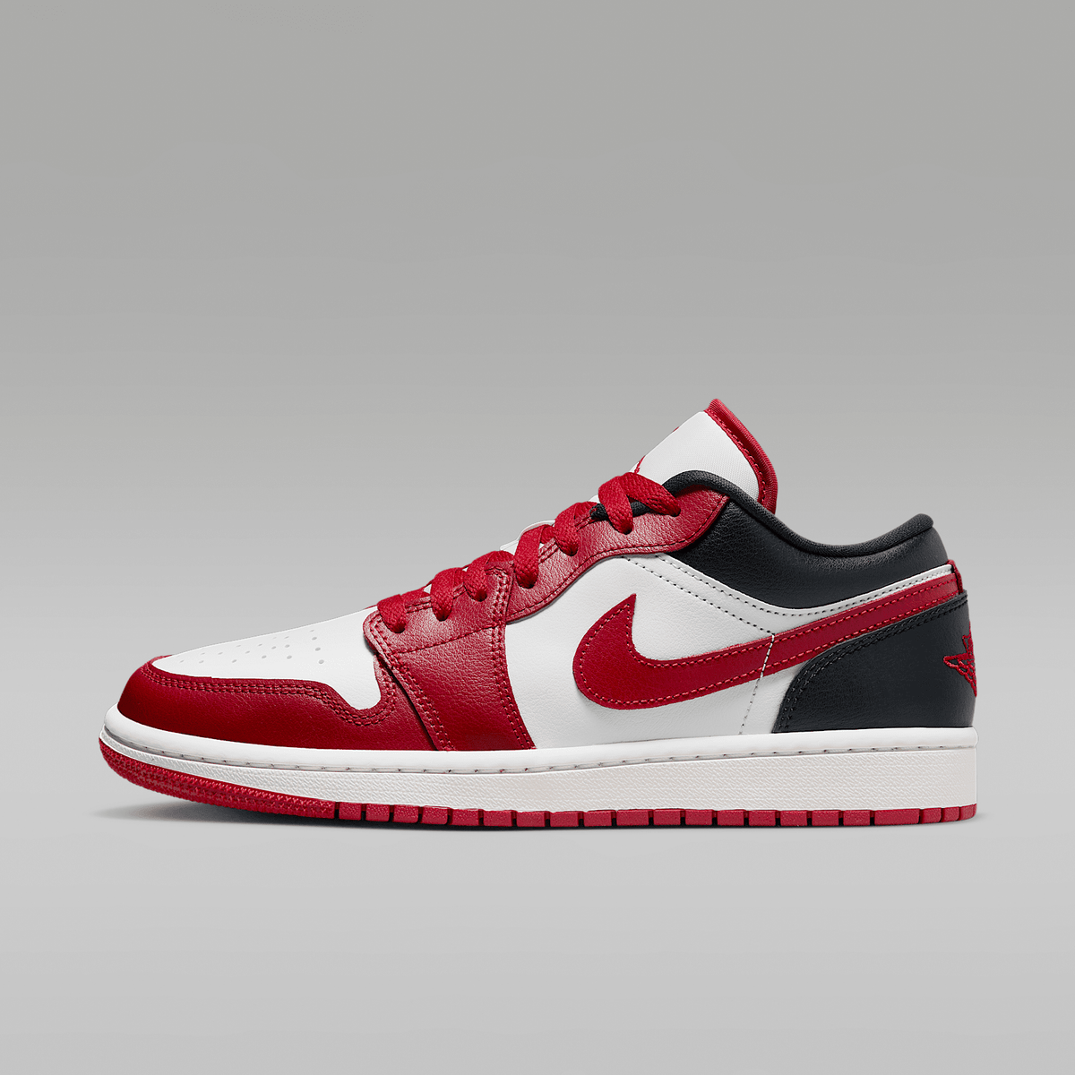 Air Jordan 1 Low White Black Sail Gym Red Women's - side view