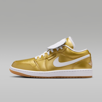 Air Jordan 1 Low Gold White Gum Yellow Gold Women's - side view
