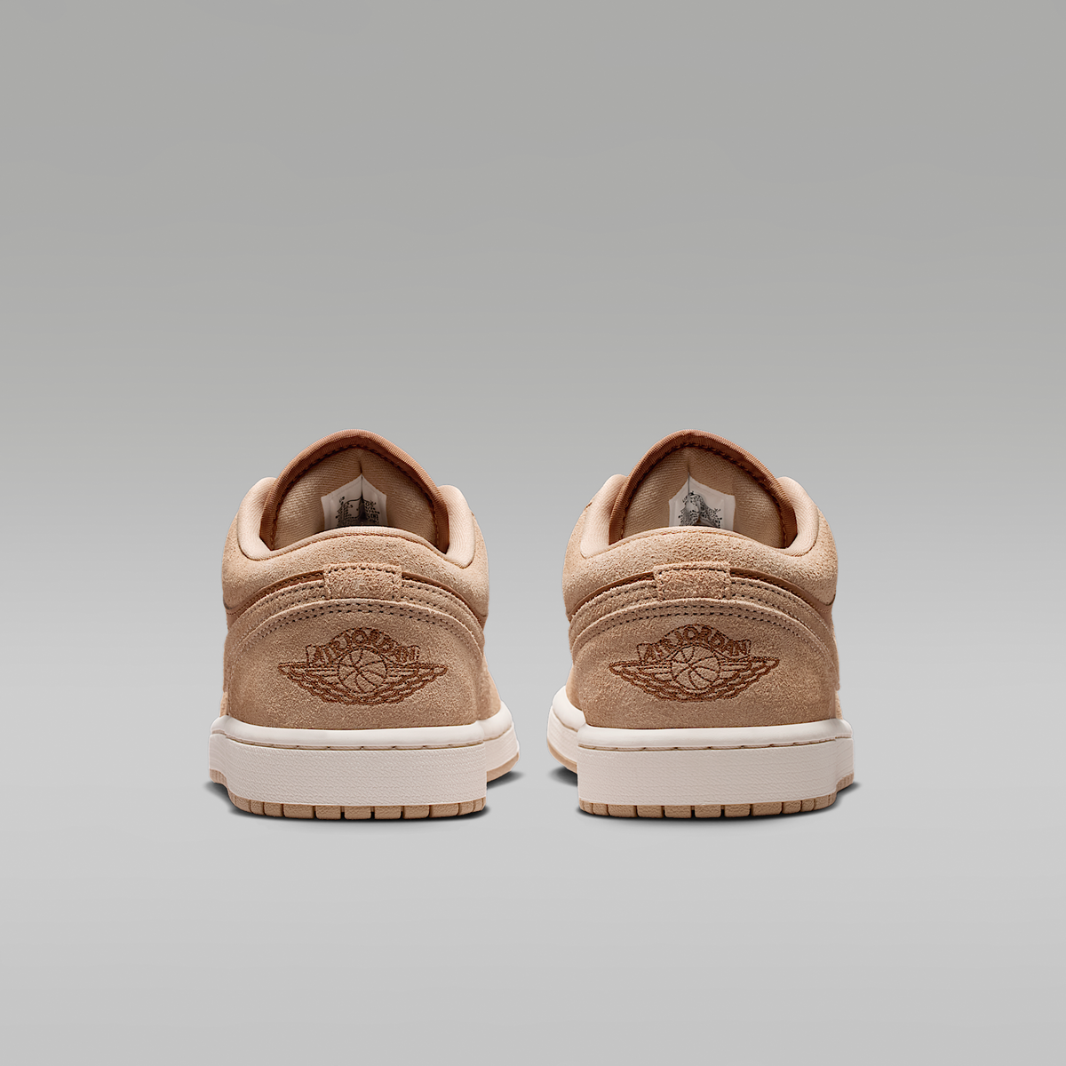 Air Jordan 1 Low Legend Medium Brown Chalk Light British Tan Women's - rear view of the pair