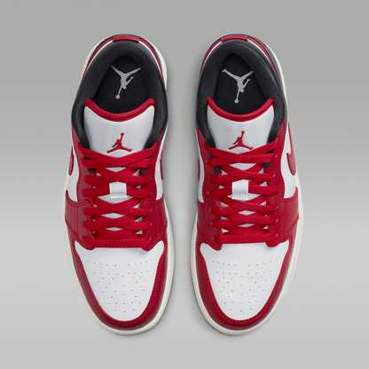 Air Jordan 1 Low White Black Sail Gym Red Women's - top view of the pair